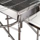 Folding charcoal barbecue Camping– silver color ...