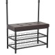 Rack avec étagère rembourrée pour chaussures.