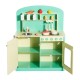 Wooden toy cook with 12 pair accessories.