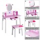 Children's dressing room with stool and princess mirror.