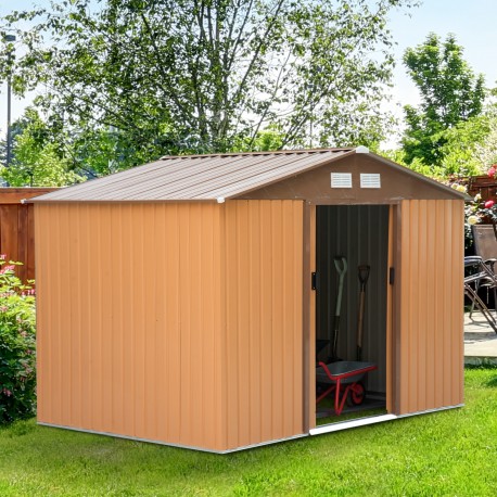 Garden shed type shed metallic yellow p.