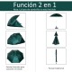 Beach umbrella with tiend side panels.