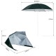 Beach umbrella with tiend side panels.
