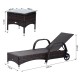 Set of 2 chaise longue + 1 ratan table p.