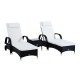 Conjunto de 2 chaise longue + 1 mesa de ratan p.