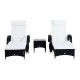 Set de 2 chaise longue + 1 table de ratan p.