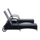 Set de 2 Tumbonas Chaise Longue + 1 Mesa de Ratan p...