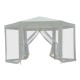 Carpa gazebo type hexagonal diner with mosquito net ...