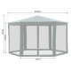 Carpa gazebo type hexagonal diner with mosquito net ...