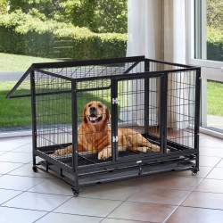 Cage en métal pour animaux de type grand chien avec ...