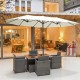 Parasol double parasol pour jardin terrasse plage p.