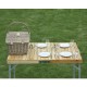 Picnic basket with dishes for 4 people basket.