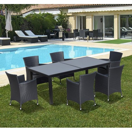 Conjunto muebles jardin de Ratan 1 mesa de comedor 6...