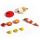 Wooden toy cook with 12 pair accessories.