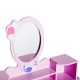 Children's dressing room with stool and princess mirror.