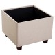Puff stool storage with ac lid.