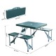 Folding camping table with 4 seats and hole p.