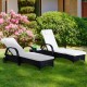 Set of 2 chaise longue + 1 ratan table p.