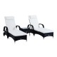 Set de 2 chaise longue + 1 table de ratan p.