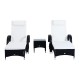Conjunto de 2 chaise longue + 1 mesa de ratan p.
