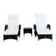 Set de 2 Tumbonas Chaise Longue + 1 Mesa de Ratan p...