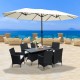 Parasol double parasol pour jardin terrasse plage p.