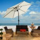 Reclining sunshade with aluminum crank.