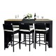 Bar + 6 stools for garden and terrace - c.