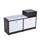 Zapatero Negro Blanco MDF PU 95x57x30cm...