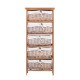 Auxiliary wardrobe with 5 drawers - wicker and wood.