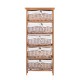 Auxiliary wardrobe with 5 drawers - wicker and wood.