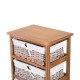 Guardaroba ausiliario con 5 cassetti - wicker e legno.