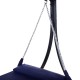 Dark blue hammock 215x130x168cm metal tube fabric.