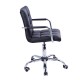 Chaise de bureau pu + pvc noir 52,5x54x82-94cm...
