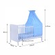 Cama de bebê de madeira azul 140x70x147cm...