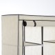 Faltbarer Kleiderschrank Stoff Creme 131x46x169cm...