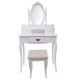 Dresser + mirror and stool white maqu furniture.