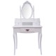 Dresser + mirror and stool white maqu furniture.