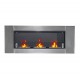 Bioethanol fireplace wall 136x16x54cm 3 burners.