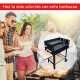 Barbecue with 2 wheels and 3 shelves - black - m.