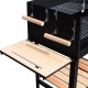 Barbecue with 2 wheels and 3 shelves - black - m.