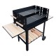 Barbecue with 2 wheels and 3 shelves - black - m.