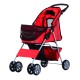 Cochecito Paseo Mascotas Rojo Plegable 75x45x97cm...