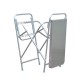 Portable and folding camping table - silver color.