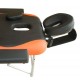 Foldable and portable massage table for physiotherapy.