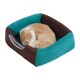Bett für grüne Katzen und Leinwand Kaffee 41x41x32cm.