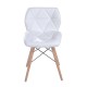 Silla de Comedor PU + Madera Blanco 42x48x75cm...