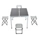 Camping table with 4 folding chairs - aluminum - ...