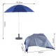 Beach umbrella and garden with side panels.