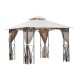 Tenda giardino gazebo padiglione con tende - beig.